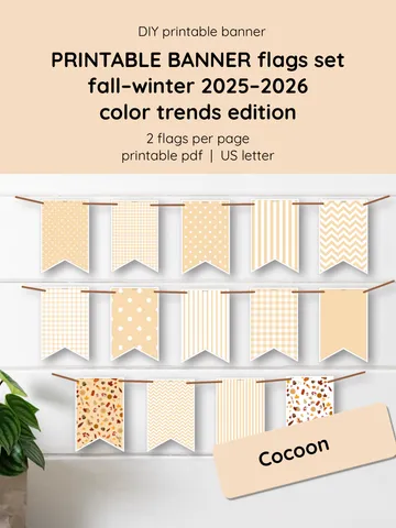 Printable Fall Banner. Cozy Home Decor in Trendy 2025 Colors. Autumn Garland Flags. Thanksgiving Printable Home Decoration. Digital Fall Wall Banner. DIY Classroom Seasonal Decor
