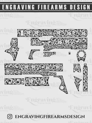 Colt1911 38 Super Scroll Design Svg,lasercut,laserengraving,fiberlaser,engravingfiles,laserpattern,engravingdesign,engravingpattern,metalart $39.99