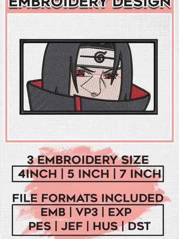 Uchiha Itachi Anime Naruto Embroidery Design / Anime Character Embroidery Files / Manga Embroidery / Instant Download EMB_ANIME_73 $6.99