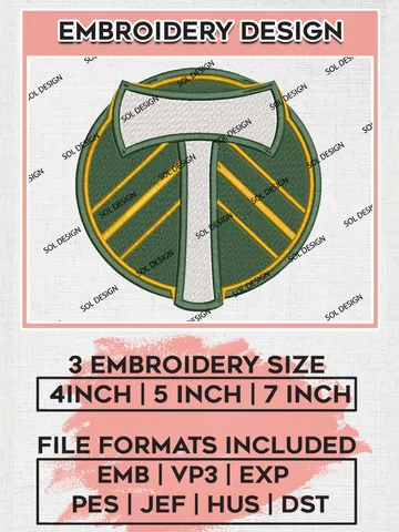 Portland Timbers Logo Embroidery Designs, MLS Embroidery files, Portland Timbers MLS Teams, Football, Digital Download