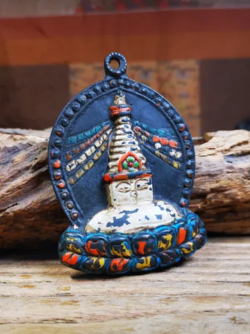 Gandhanra Antique Tibetan Buddhist Statue,Stupa Badge,Pagoda Amulet,Buddhist Tower,Made of Thokcha $169.99