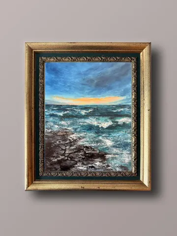 Seascape Original Painting Coastal Oil Painting Sea Painting $57.15