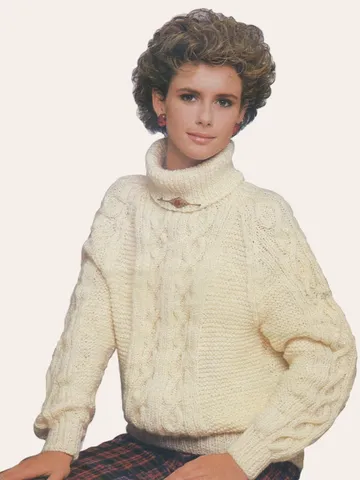 Vintage Knitting Pattern 245 Cable Sweater Pullover Women $2.50