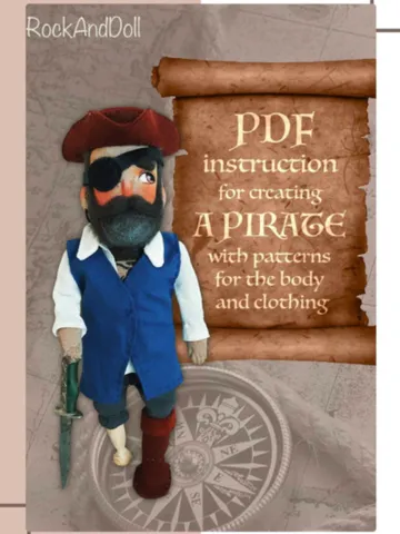 PDF tutorial how to make bearded Pirate in English $6.80