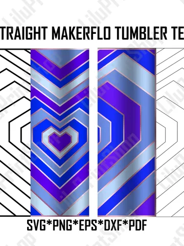 Heart burst tumbler template svg for 20oz straight Skinny, Makerflo Valentines day tumbler cut file for cricut. digital Instant download $2.71