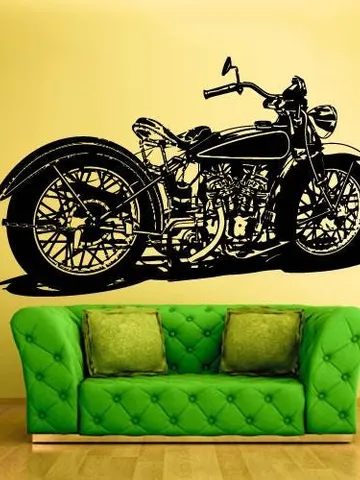 Classic Motorcycle Wall Decal Garage Decor Sticker z801 $23.99
