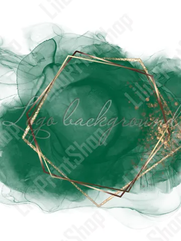 Emerald Green Logo Background Png Alcohol ink green logo design Emerald Green and gold logo design green & gold confetti logo Teal logo png $2.44