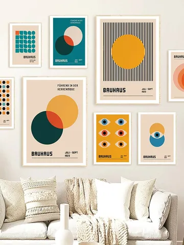Bauhaus Poster Set of 22, green bauhaus poster, pink bauhaus poster, bauhaus print art, black bauhaus poster, Bauhaus Exhibition, digital