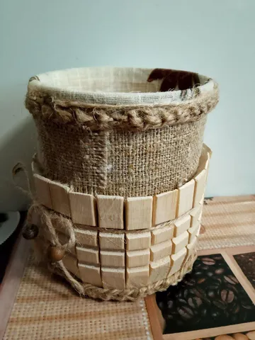 Handmade Wicker Baskets for Stylish home decor, Storage flower pot wooden jute planter pot decorative plant, kitchen accessory