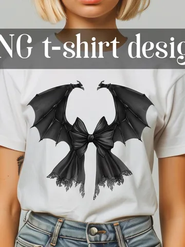 Halloween Bat Gothic Coquette bow png, black bow png, retro halloween png, Gothic png, soft girl png, Gothic Bat png, trending Shirt design $1.63