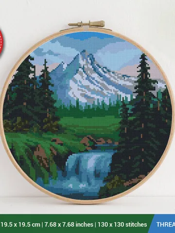 Nature Mountain Cross stitch pattern | Embroidery Pattern | Instant Download | Embroidery Designs $5.94