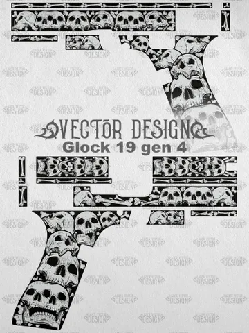 VECTOR DESIGN Glock 19 gen 4 Skulls and bones $130.00