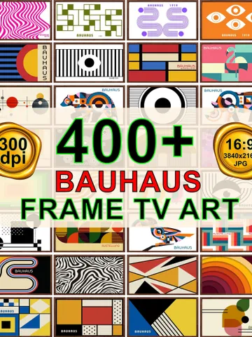 400 Bauhaus Art 4k Samsung Frame TV Art Collection, Frame TV Geometric Abstract Art Bundle, Digital Art for Frame TV, Bauhaus Tv Frame Art $4.96