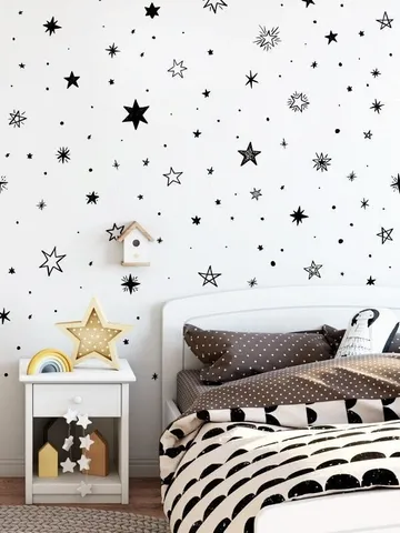 Star Wall Decals - Cute Hand Drawn Star Decals, Nursery Wall Decals, Star Wall Stickers, Removable Wall Decals, Kids Room Decals ga39 $38.99