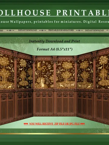Wallpapers- Set 15-v2 | Printables for Dollhouses and Unique Miniature Projects | Digital Downloads | in Scale 1/12th $8.00