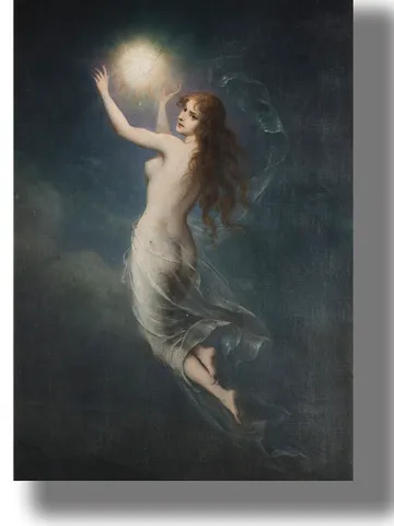Morgenstern. Morning Star. Romantic style painting. $21.00