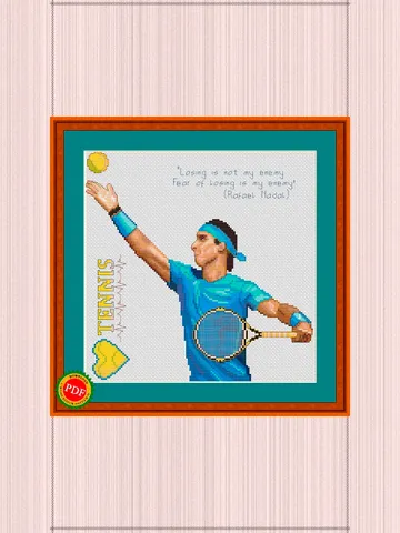 Tennis Cross Stitch Pattern | Tennis Player $5.00