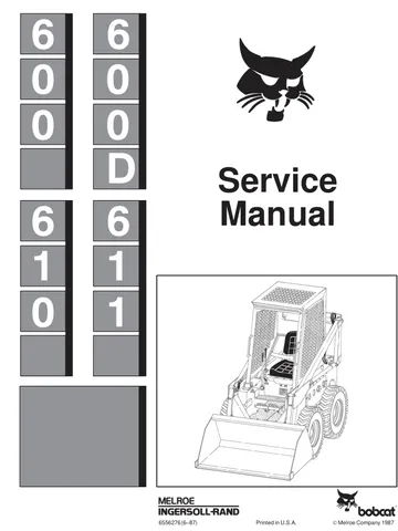 BOBCAT 600D 610 611 SKID STEER LOADER SERVICE SHOP REPAIR MANUAL
