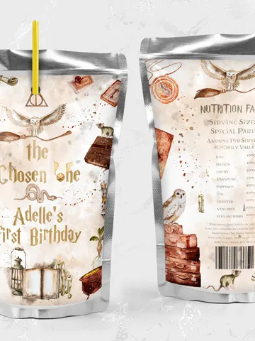 Wizard Juice Label Birthday Party; Magic School 1st Birthday; Editable Wizarding World Juice Label; Magical Party Decoration; W7 $10.45
