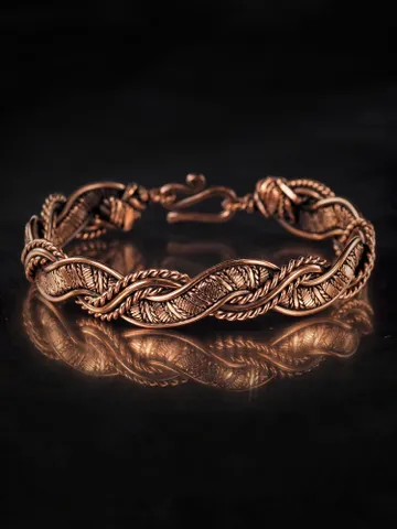 Wire wrapped copper bracelet for woman Antique style copper jewelry WireWrapArt