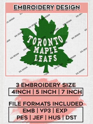 NHL Toronto Maple Leafs Team Green Mascot Logo Embroidery Design, NHL Toronto Maple Leafs Logo Embroidery Files, Hockey Team Machine Embroidery, Machine Embroidery Design $6.99