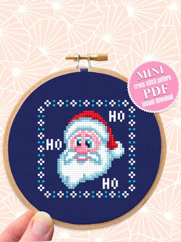 Santa Claus cross stitch pattern download PDF Tiny christmas pattern digital PDF Quick cross stitch chart Christmas decor Winter holiday #N3 $2.50