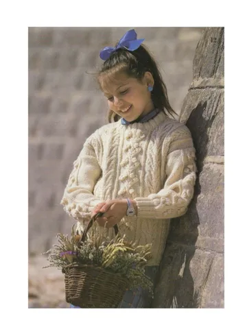 Children sweater knitting pattern, aran sweater children, easy sweater children knitting patterns size 24-34 inc $6.68