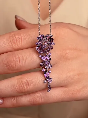 Women's Neck Pendant Silver 925 with Amethyst $139.00