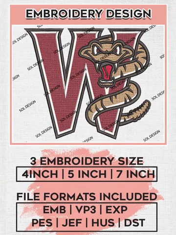 MiLB Wisconsin Timber Rattlers Embroidery Design Files, MiLB Wisconsin Timber Rattlers Logo, Minor League Baseball Logo Embroidery Designs, MiLB embroidery designs, Machine embroidery designs, Digital Download $6.99