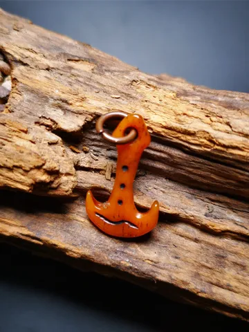 Gandhanra Handmade Yak Bone Carved Amulet,Anchor Pendant $29.99