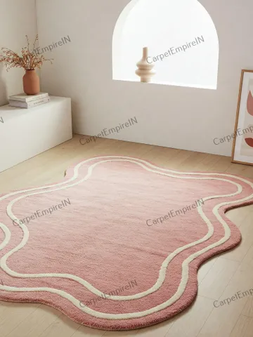 Pink Cloud-Shaped Area Rug | Modern Abstract Rug, Nursery, Home rug, Living Room Rug, Dining decor, Bedroom Rug, 3x5, 5x7, 8x10, 9x12, 10x14 $233.80