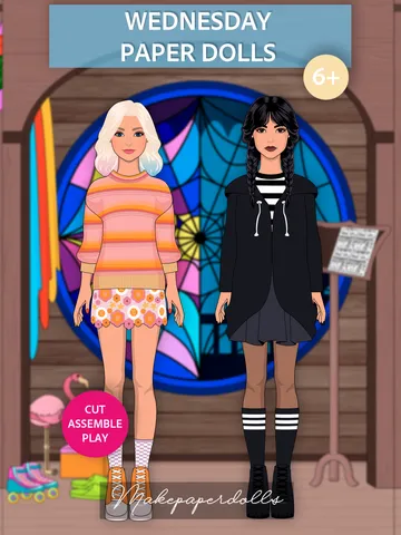 Wednesday Paper Dolls $7.00