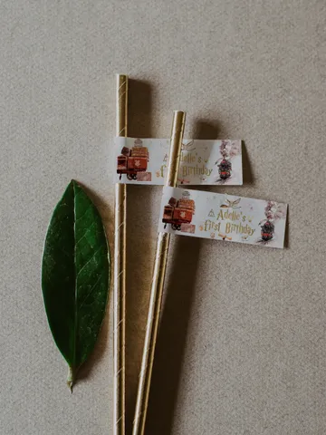 Editable Straw tag Wizarding World First Birthday party straw tag label; Magic School Party; Classic Wizard Party Birthday ; w8 $10.45
