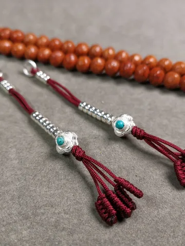 Gandhanra Handmade Tibetan Sterling Silver Mala Counters,inlaid Turquoise,Prayer Bead Counters,Mini Size 4mm,fit for 6-12mm Mala $39.99