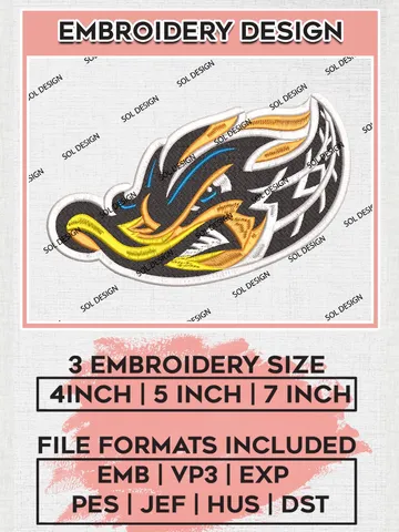 MiLB Akron RubberDucks Embroidery Design Files, MiLB Akron RubberDucks Logo, Minor League Baseball Logo Embroidery Designs, MiLB embroidery designs, Machine embroidery designs, Digital Download $6.99