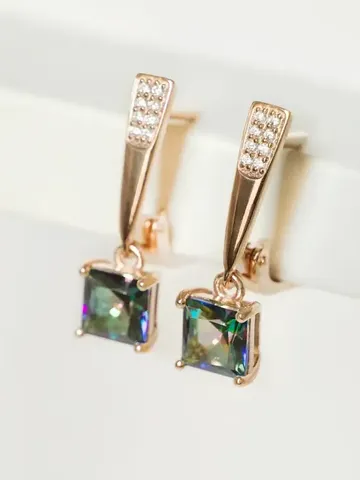 Earrings silver 925, with quartz $89.00