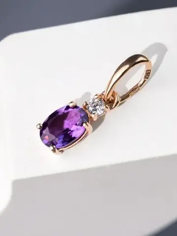 Pendant, locket, silver 925 with amethyst $77.00