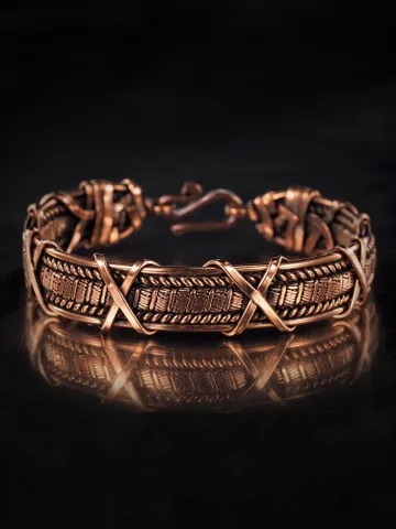 Copper wire wrapped bracelet for woman 7th Anniversary gift Small size bracelet