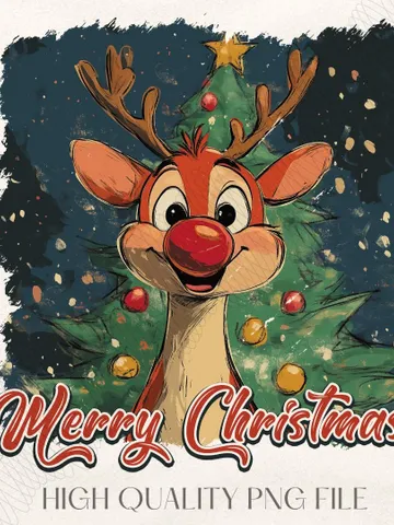 Retro Vintage Reindeer, Retro Christmas png,Christmas designs, Christmas png,Christmas sublimation,Retro Holidays png,Holiday vibes Rudolph $4.56