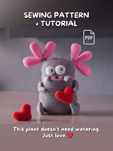 PDF Fleece Plush Pattern – Succulent Softie “Crassula” $11.00