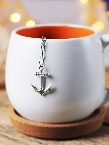 Tea infuser, loose leaf tea lover gift, anchor tea strainer, nautical tea steeper, tea accessory anchor pendant, ocean t $18.00