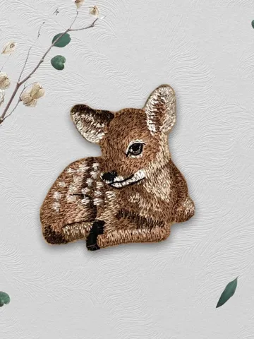 Fawn and fawn brooch machine embroidery designs Digital embroidery pattern Animal embroidery motif Embroidery design for children $8.08