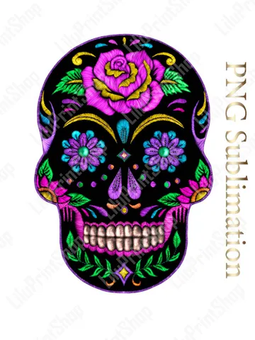 Cinco de Mayo clipart Candy Skull png Sugar Skull png clipart Faux Applique Sugar Skull sublimation png Day of the dead Dia de los muertos $2.71