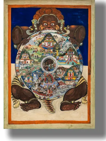 Yama, the Lord of Death, holding the Wheel of Life. $21.00
