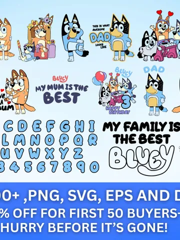 650+ Files Blue Dog Svg Bundle, Blue Dog Birthday Bundle Blue Dog $2.99
