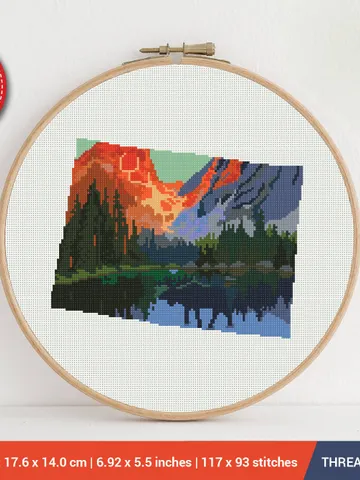 Colorado State Rocky Mountain  Silhouette Cross stitch pattern | Embroidery Pattern | Instant Download | Embroidery Designs $5.94