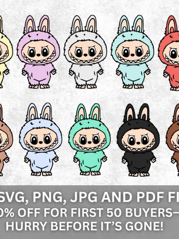 40 Labubu Designs png, svg, jpg & pdf Files, Vector Digital File for Cricut, Laser Cut La bubu SVG, Instant Download Labubu Character Bundle $2.99