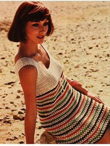 Crochet Dress Pattern , women summer dress, Vintage 70s Wedding dress Bohemian Clothing-INSTANT DOWNLOAD $6.68