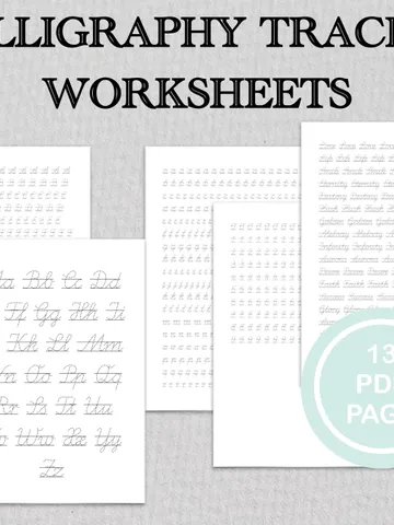 Alphabet Tracing Sheets , cursive font, calligraphy for beginners, handwriting practice
Printable cursive handwriting practice sheets letter A-Z $5.54