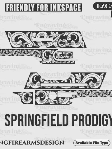 Springfield Prodigy 4.25" Scroll Design svg,lasercut,laserengraving,engravingfiles,laserpattern,engravingdesign,engravingpattern,metalart $59.99